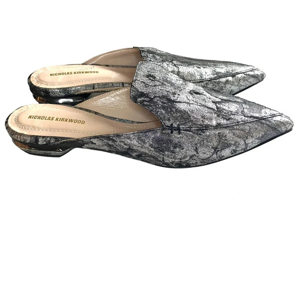 Nicholas Kirkwood Beya Mule Pointy‎ Toe in charcoal metallic 7 - Picture 6 of 8
